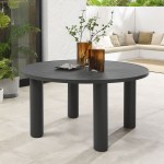 Nautica Outdoor Patio 60" Round Aluminum Dining Table - Image 13