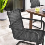 Abacus Outdoor Patio Wicker Dining Chairs Set of 2 - Image 40