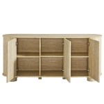 Overture 63” Oval Faux Travertine Sideboard - Image 7