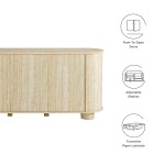 Overture 63” Oval Faux Travertine Sideboard - Image 3