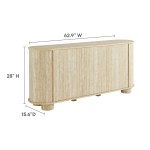 Overture 63” Oval Faux Travertine Sideboard - Image 4