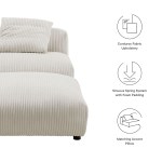 Solace Modular Corduroy Upholstered Armless Chair and Ottoman Set - Image 3