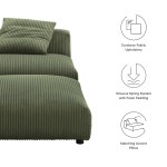 Solace Modular Corduroy Upholstered Armless Chair and Ottoman Set - Image 13