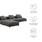 Solace 4-Piece Modular Upholstered Fabric Sectional Sofa - Image 3