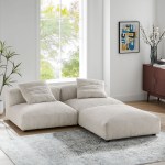 Solace 3-Piece Modular Corduroy Upholstered Sectional Sofa - Image 15