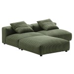 Solace 3-Piece Modular Corduroy Upholstered Sectional Sofa - Image 21
