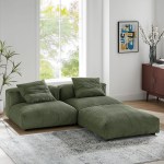 Solace 3-Piece Modular Corduroy Upholstered Sectional Sofa - Image 29