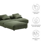Solace 3-Piece Modular Corduroy Upholstered Sectional Sofa - Image 17