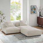 Solace 3-Piece Modular Upholstered Fabric Sectional Sofa - Image 43