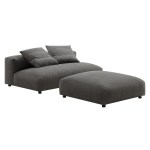 Solace Modular Upholstered Fabric Armless Loveseat and Ottoman Set - Image 2