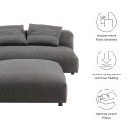 Solace Modular Upholstered Fabric Armless Loveseat and Ottoman Set - Image 3