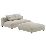 Solace Modular Upholstered Fabric Armless Loveseat and Ottoman Set - Image 12