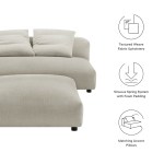 Solace Modular Upholstered Fabric Armless Loveseat and Ottoman Set - Image 13