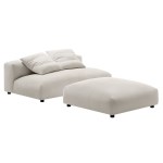 Solace Modular Upholstered Fabric Armless Loveseat and Ottoman Set - Image 22