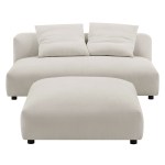 Solace Modular Upholstered Fabric Armless Loveseat and Ottoman Set - Image 24