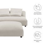 Solace Modular Upholstered Fabric Armless Loveseat and Ottoman Set - Image 23