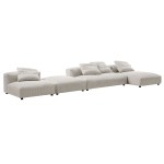 Solace 4-Piece Modular Corduroy Upholstered Sectional Sofa With Ottoman - Image 4