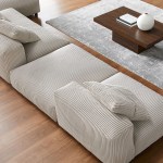 Solace 4-Piece Modular Corduroy Upholstered Sectional Sofa With Ottoman - Image 16