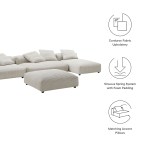 Solace 4-Piece Modular Corduroy Upholstered Sectional Sofa With Ottoman - Image 3