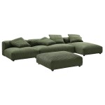 Solace 4-Piece Modular Corduroy Upholstered Sectional Sofa With Ottoman - Image 19