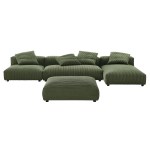 Solace 4-Piece Modular Corduroy Upholstered Sectional Sofa With Ottoman - Image 31