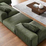 Solace 4-Piece Modular Corduroy Upholstered Sectional Sofa With Ottoman - Image 33