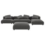 Solace 4-Piece Modular Upholstered Fabric Sectional Sofa With Ottoman - Image 14