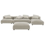 Solace 4-Piece Modular Upholstered Fabric Sectional Sofa With Ottoman - Image 31