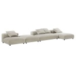 Solace 4-Piece Modular Upholstered Fabric Sectional Sofa With Ottoman - Image 21