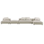 Solace 4-Piece Modular Upholstered Fabric Sectional Sofa With Ottoman - Image 30