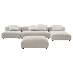 Solace 4-Piece Modular Upholstered Fabric Sectional Sofa With Ottoman - Image 48