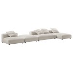 Solace 4-Piece Modular Upholstered Fabric Sectional Sofa With Ottoman - Image 38
