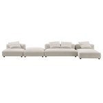 Solace 4-Piece Modular Upholstered Fabric Sectional Sofa With Ottoman - Image 47