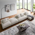 Solace 4-Piece Modular Upholstered Fabric Sectional Sofa With Ottoman - Image 52