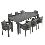 Tahoe 9-Piece Outdoor Patio Aluminum Dining Set - Image 14
