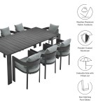 Tahoe 9-Piece Outdoor Patio Aluminum Dining Set - Image 38