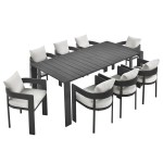 Tahoe 9-Piece Outdoor Patio Aluminum Dining Set - Image 54