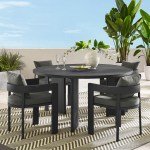 Tahoe 5-Piece Outdoor Patio Aluminum Dining Set - Image 23
