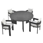 Tahoe 5-Piece Outdoor Patio Aluminum Dining Set - Image 54