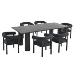 Nautica 7-Piece Rectangular Outdoor Patio Aluminum Dining Table and Chairs Set - Image 16