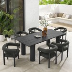 Nautica 7-Piece Rectangular Outdoor Patio Aluminum Dining Table and Chairs Set - Image 28