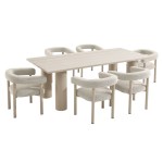 Nautica 7-Piece Rectangular Outdoor Patio Aluminum Dining Table and Chairs Set - Image 61