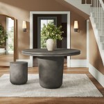 Brion 48" Indoor - Outdoor Patio Concrete Round Dining Table - Image 19