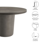 Brion 48" Indoor - Outdoor Patio Concrete Round Dining Table - Image 14