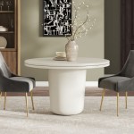 Brion 48" Indoor - Outdoor Patio Concrete Round Dining Table - Image 43