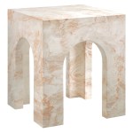 Valen Square Indoor - Outdoor Patio Arched Concrete Side Table - Image 13