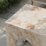 Valen Square Indoor - Outdoor Patio Arched Concrete Side Table - Image 24