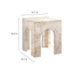 Valen Square Indoor - Outdoor Patio Arched Concrete Side Table - Image 16