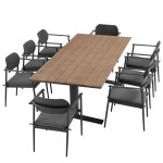 Aeris 9-Piece Outdoor Patio Aluminum Dining Set - Image 15