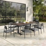 Aeris 9-Piece Outdoor Patio Aluminum Dining Set - Image 19